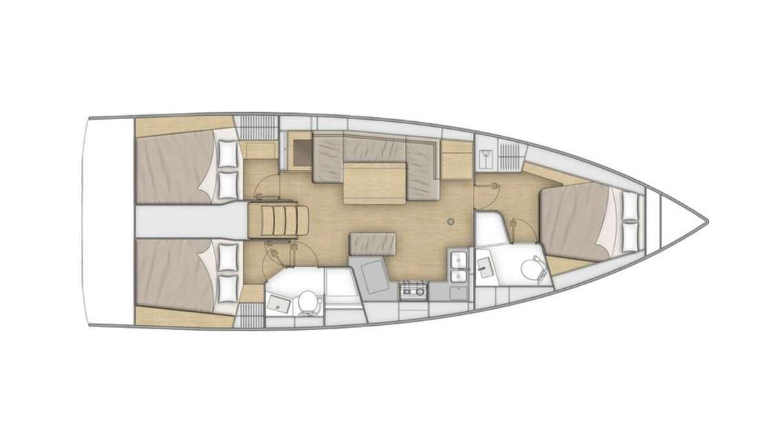 Layout of the boat Oceanis 40.1