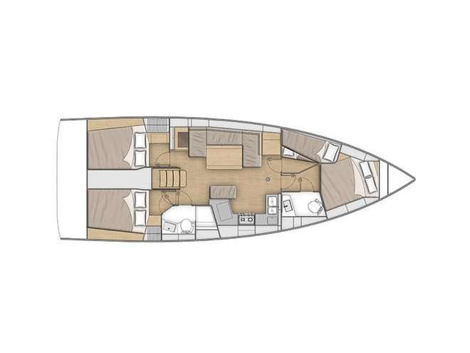 Layout of the boat Oceanis 40.1