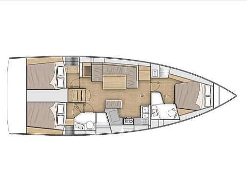 Distribución del barco Oceanis 40.1