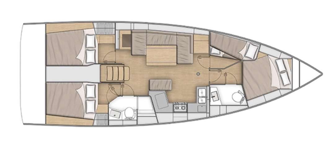 Layout of the boat Oceanis 40.1