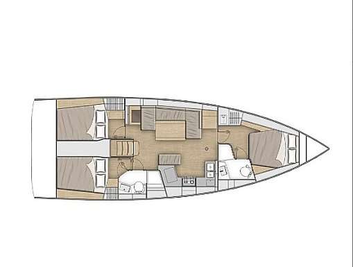 Layout of the boat Oceanis 40.1