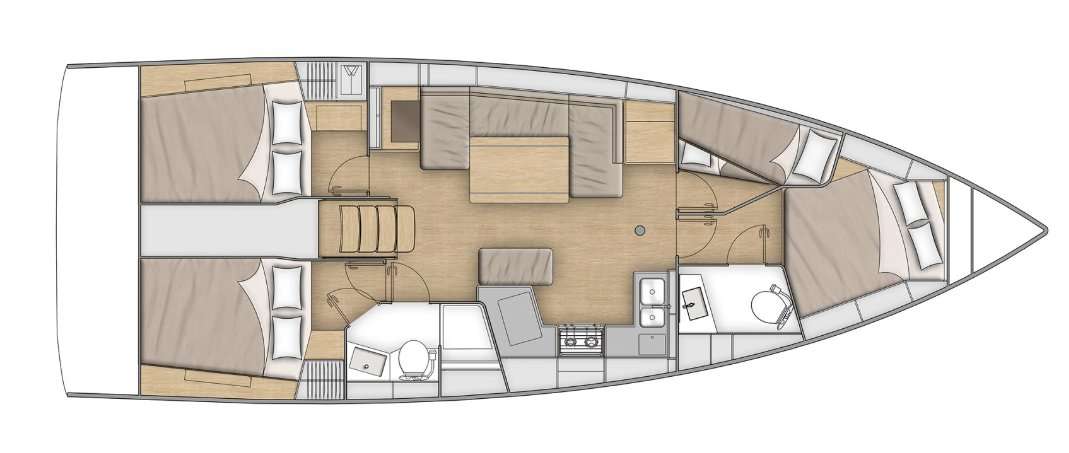 Layout of the boat Oceanis 40.1