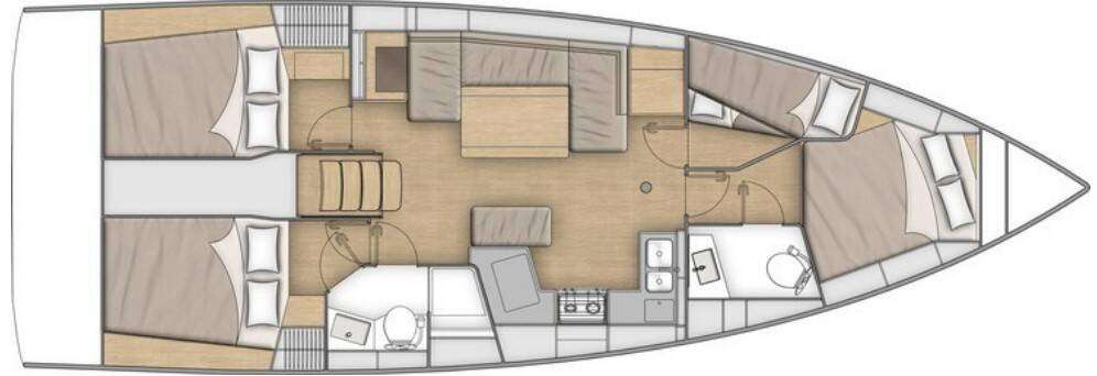 Distribución del barco Oceanis 40.1