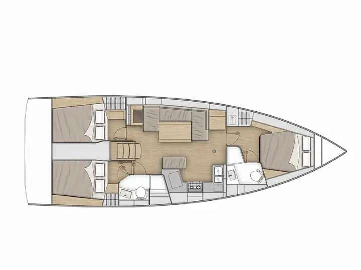 Distribución del barco Oceanis 40.1