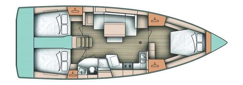 План яхты Oceanis 40.1