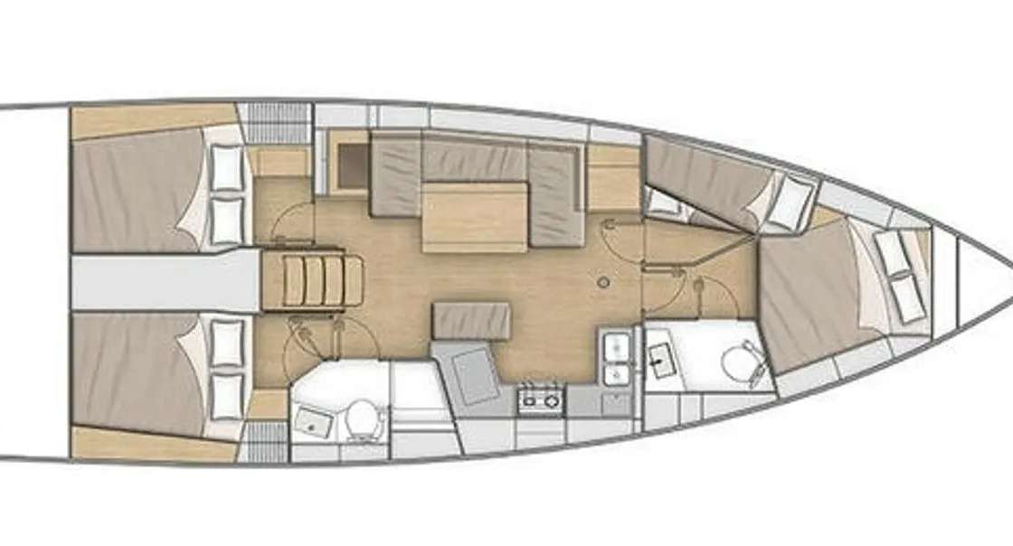 Layout of the boat Oceanis 40.1