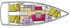 Layout of the boat Oceanis 41.1