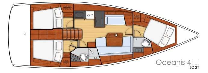 План яхты Oceanis 41.1