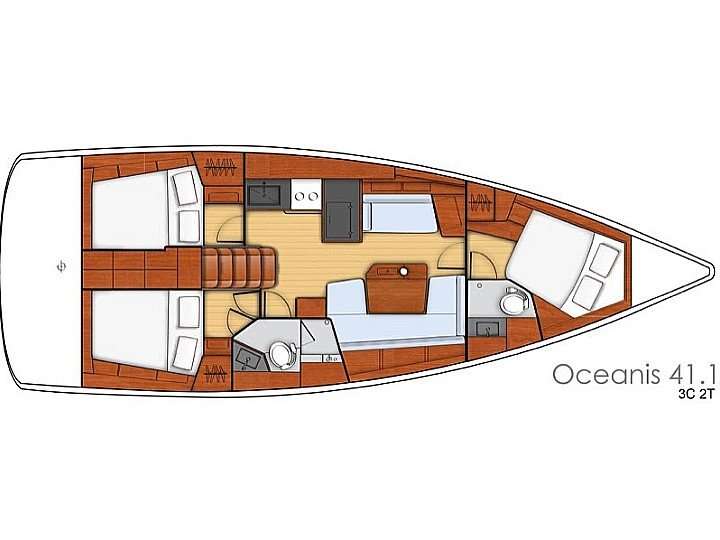 Distribución del barco Oceanis 41.1