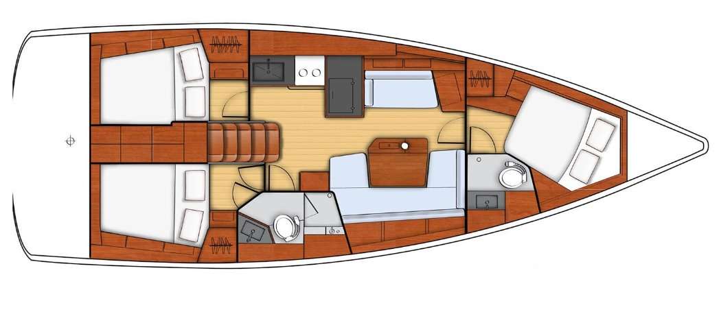 Layout of the boat Oceanis 41.1