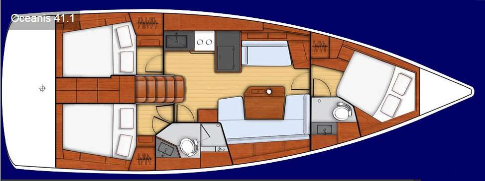 Distribución del barco Oceanis 41.1