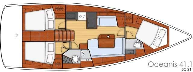 Layout of the boat Oceanis 41.1