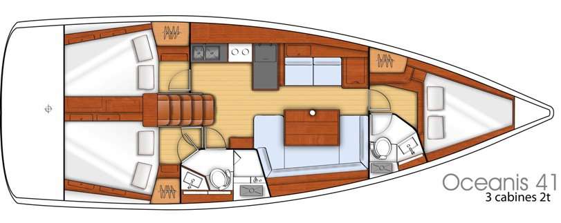 Layout of the boat Oceanis 41