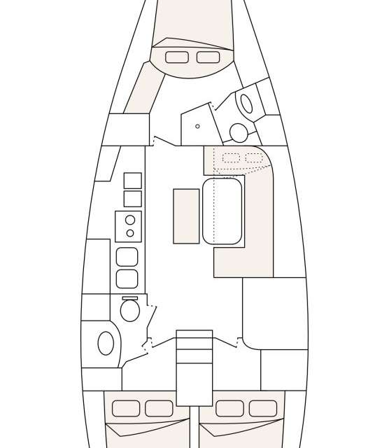 Layout of the boat Oceanis 423