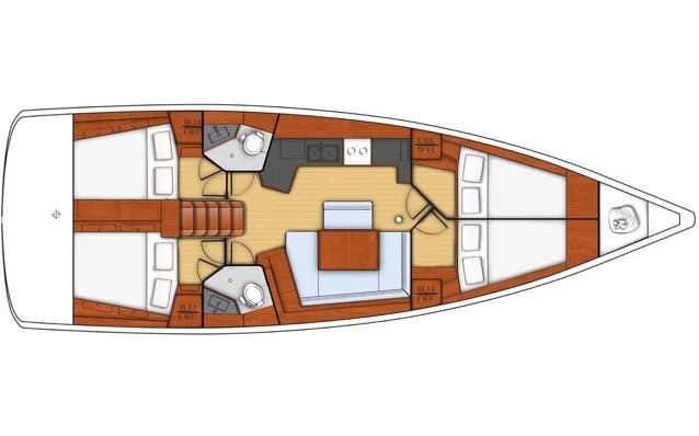 План яхты Oceanis 45
