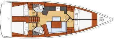 Layout of the boat Oceanis 45