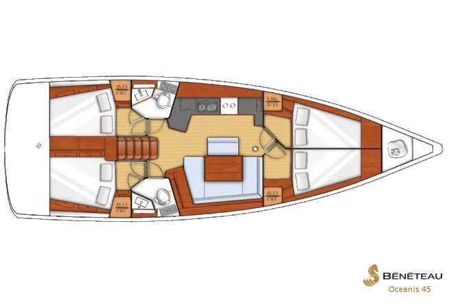 Piano della barca Oceanis 45