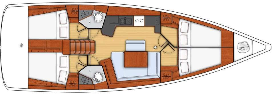Distribución del barco Oceanis 45