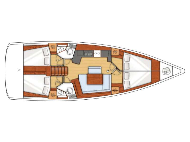 Distribución del barco Oceanis 45