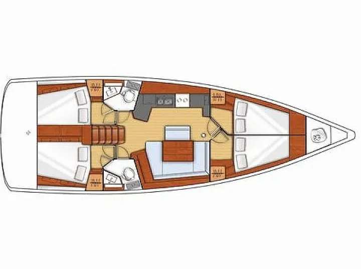 Distribución del barco Oceanis 45