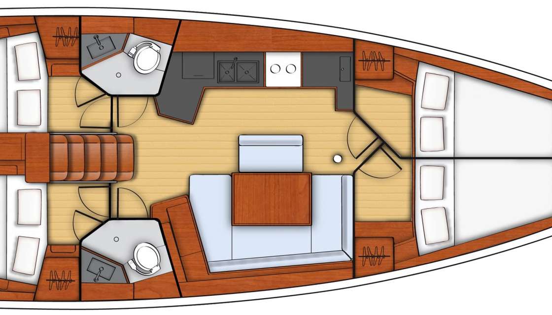 Distribución del barco Oceanis 45