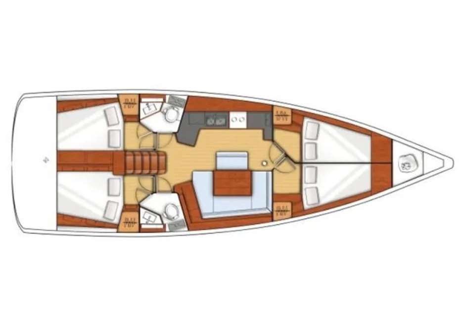 Distribución del barco Oceanis 45