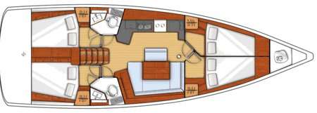 Distribución del barco Oceanis 45