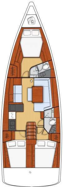 Distribución del barco Oceanis 45