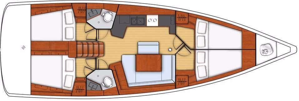 Distribución del barco Oceanis 45