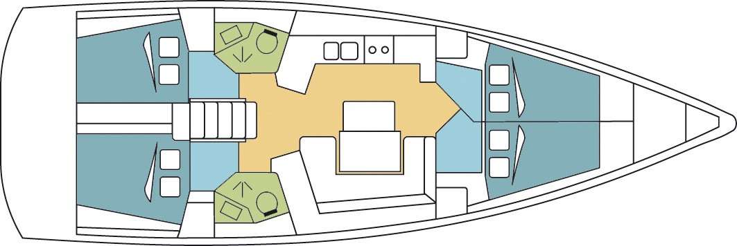 План яхты Oceanis 45