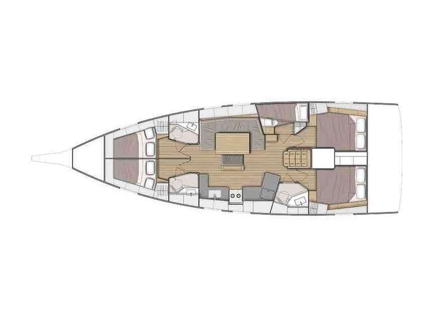 Distribución del barco Oceanis 46.1