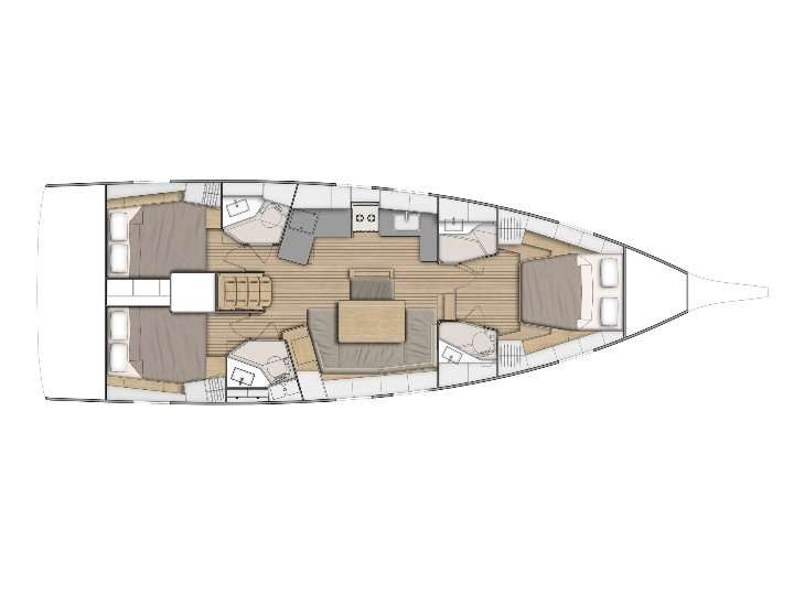 Distribución del barco Oceanis 46.1
