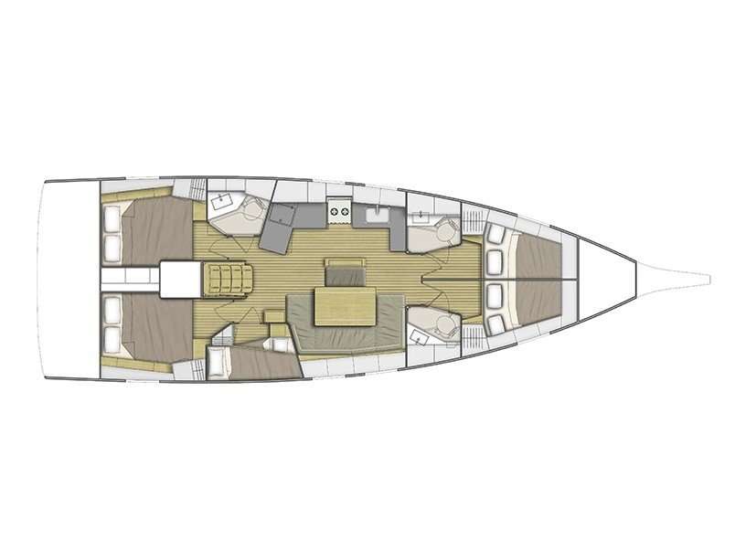 Distribución del barco Oceanis 46.1