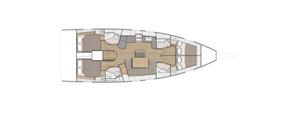 Distribución del barco Oceanis 46.1