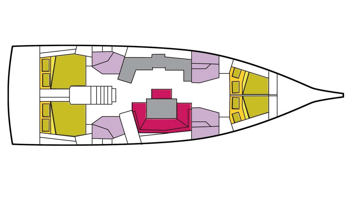 Layout of the boat Oceanis 46.1