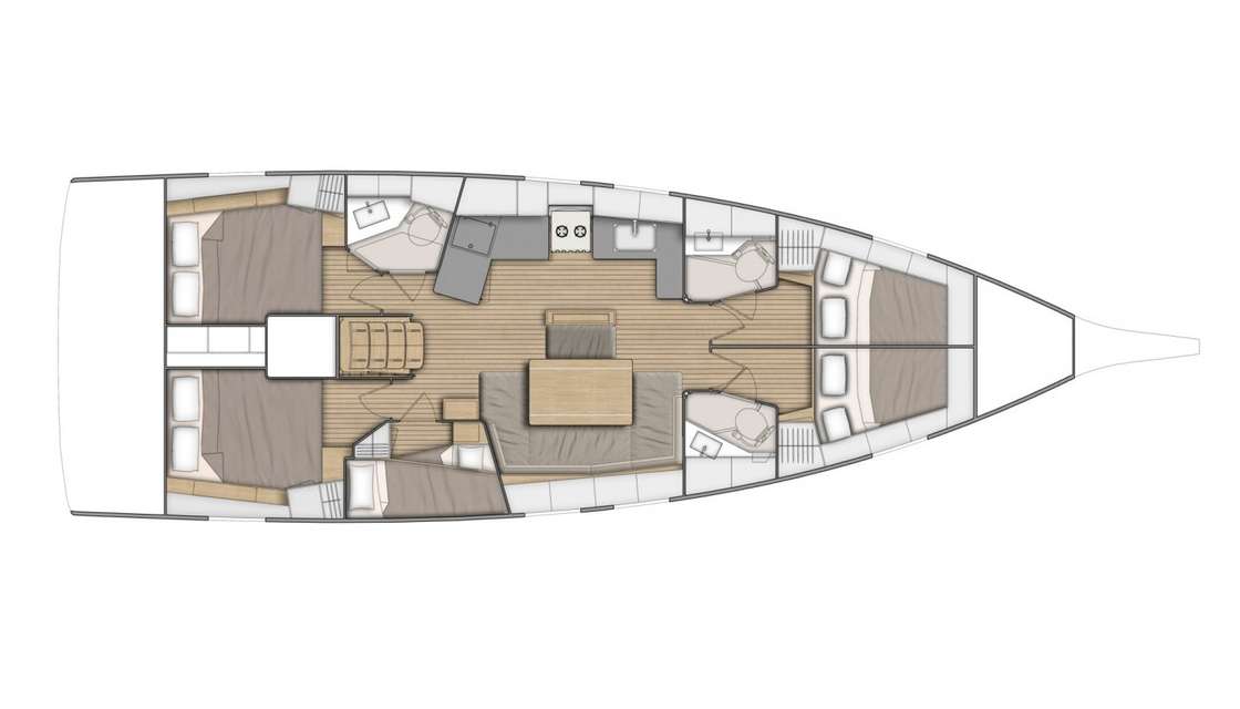 Layout of the boat Oceanis 46.1