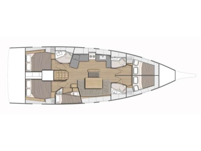 Layout of the boat Oceanis 46.1