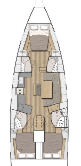 Layout of the boat Oceanis 46.1