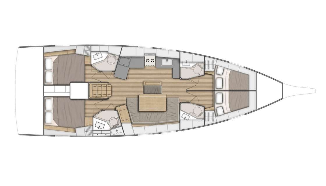 Layout of the boat Oceanis 46.1