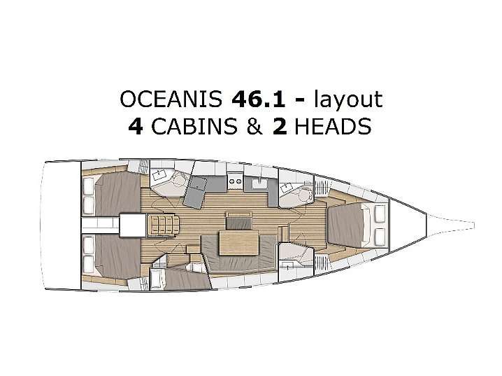 Distribución del barco Oceanis 46.1