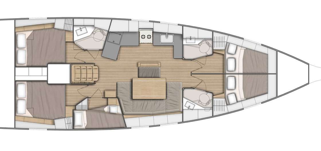 Distribución del barco Oceanis 46.1