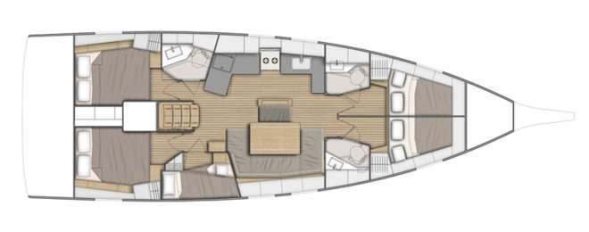 Layout of the boat Oceanis 46.1