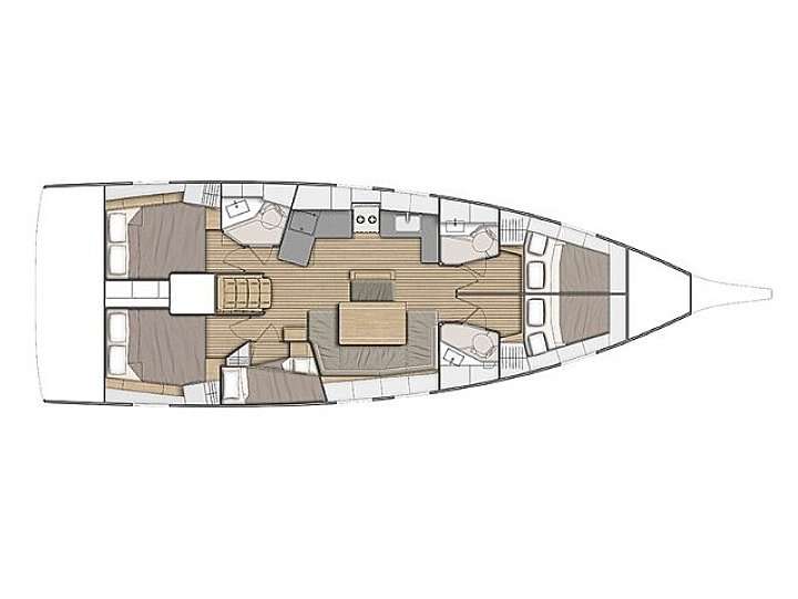 Layout of the boat Oceanis 46.1