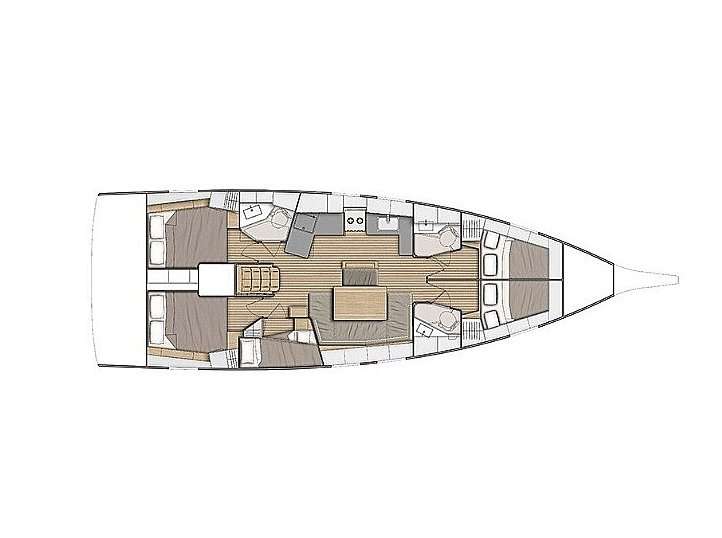 Layout of the boat Oceanis 46.1