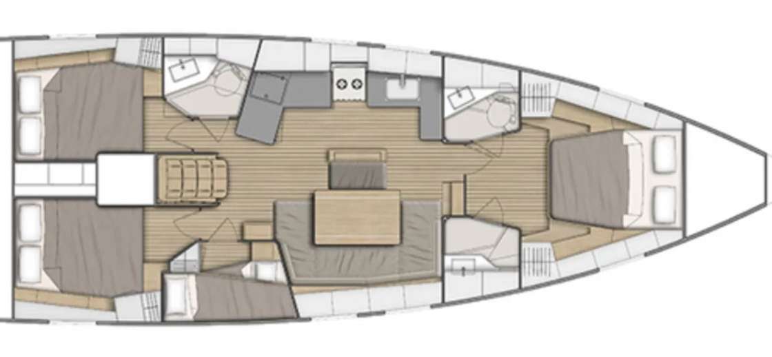 Distribución del barco Oceanis 46.1