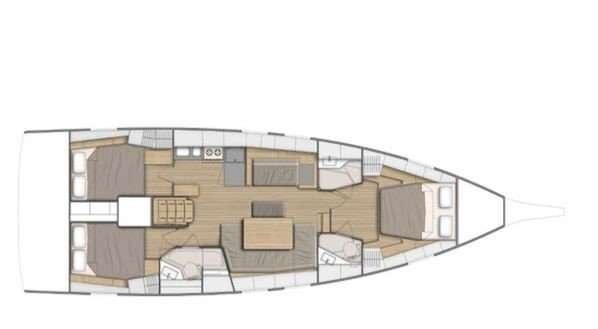 Layout of the boat Oceanis 46.1