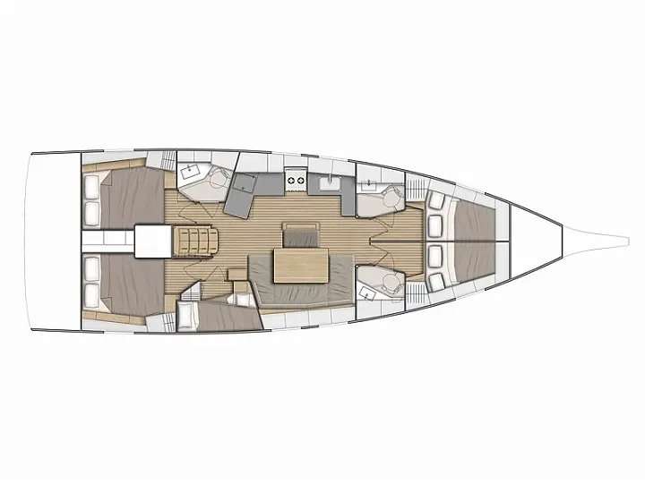 Layout of the boat Oceanis 46.1