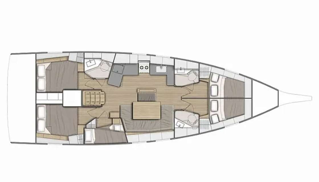 Distribución del barco Oceanis 46.1