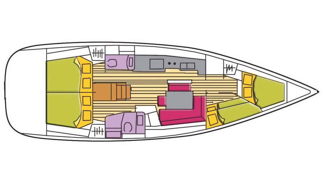 Distribución del barco Oceanis 46