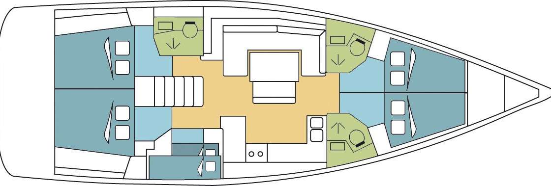 Distribución del barco Oceanis 48